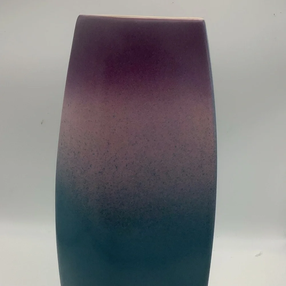 Purple and Blue Ombre Triangular Ceramic  Vase